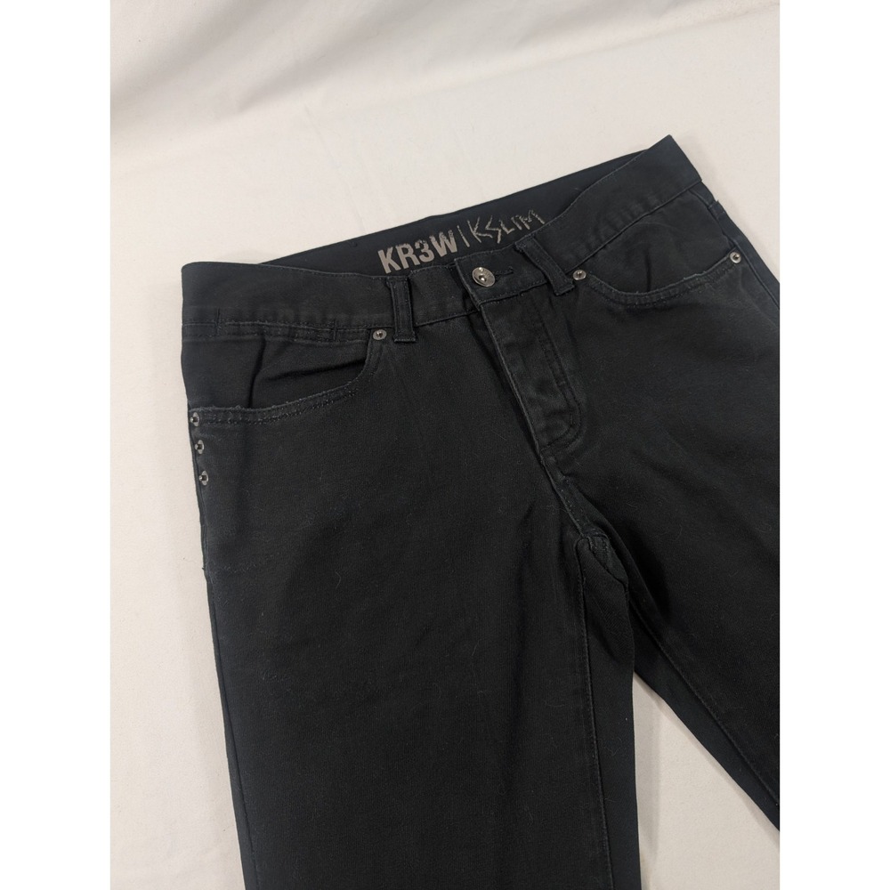 Krew Jeans Mens 30x30 Black KSlims Slim Fit Jim Greco Denim 5 Pocket Skate Kr3w